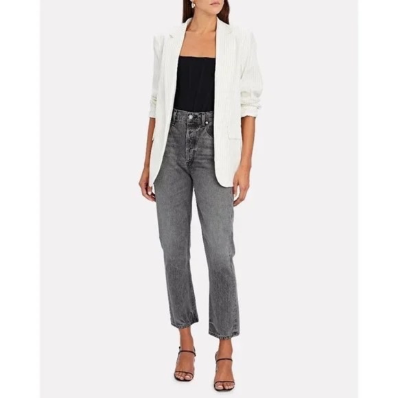 Riley High-Rise Straight Cropped Jeans Gray Size 27 (duplicate) - Picture 1 of 15